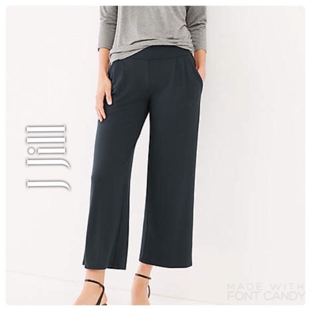 J Jill Pants Wearever collection Pleated Cropped. Wide Leg Sz M
